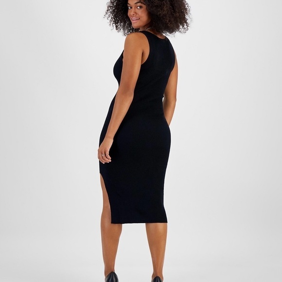 COPY - Bar lll Women's Rib-Knit Sleeveless Midi Sweater Dress, medium V-neck in… - Picture 4 of 7
